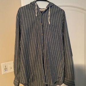 American Eagle button up Hooded shirt